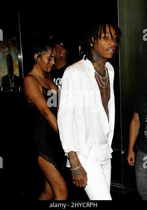 Izabela Guedes und Wiz Khalifa Wiz Khalifa tritt in Drai's LIVE, Drai's Nightclub, The Cromwell auf Stockfoto