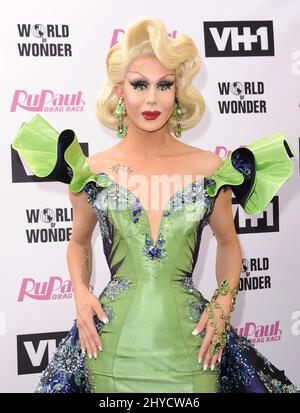 Trinity Taylor nimmt an der Aufzeichnung der neun Finalspiele der RuPaul's Drag Race-Saison Teil - Ankunft im Alex Theatre Stockfoto