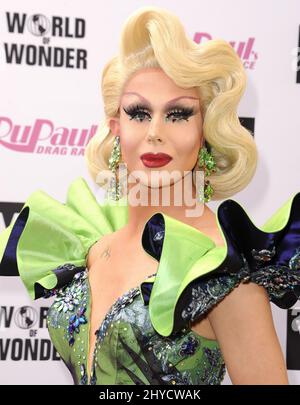 Trinity Taylor nimmt an der Aufzeichnung der neun Finalspiele der RuPaul's Drag Race-Saison Teil - Ankunft im Alex Theatre Stockfoto