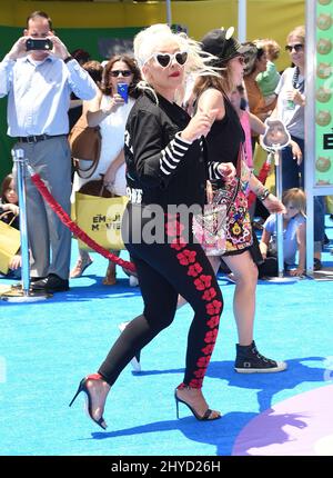 Christina Aguilera bei der Emoji-Filmpremiere in Los Angeles, Kalifornien Stockfoto