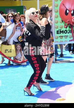 Christina Aguilera bei der Emoji-Filmpremiere in Los Angeles, Kalifornien Stockfoto