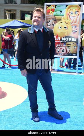 James Corden bei der Emoji-Filmpremiere in Los Angeles, Kalifornien Stockfoto