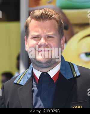 James Corden bei der Emoji-Film-Weltpremiere im Regency Village Theatre Stockfoto