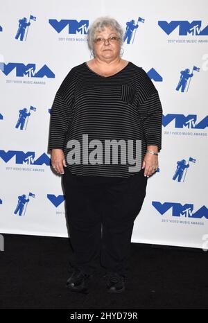 Susan Bro im Pressesaal der MTV Video Music Awards 2017, die im Forum in Los Angeles, USA, verliehen wurden Stockfoto