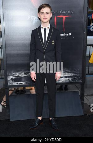 Jaeden Lieberher bei der IT-Weltpremiere im TCL Chinese Theatre in Los Angeles Stockfoto