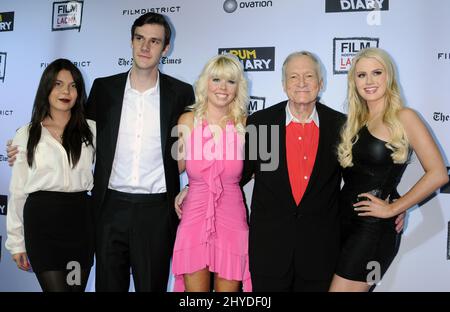 13. Oktober 2011 Los Angeles, Ca. Cooper Hefner, Hugh Hefner und Anna Sophia Berglund „The Rum Diary“ in Los Angeles Premiere bei der Eröffnungsnacht von Film Independent im LACMA Stockfoto