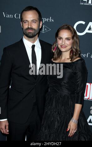 Natalie Portman und Benjamin Millepied kommen als L.A. an Das Dance Project veranstaltet jährlich eine Gala und enthüllt neue Firmenräume in der Innenstadt von Los Angeles Stockfoto