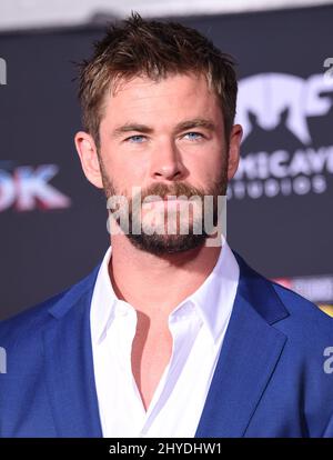 Chris Hemsworth bei der Weltpremiere von Marvel „Thor: Ragnarok“ im El Capitan Theatre Stockfoto