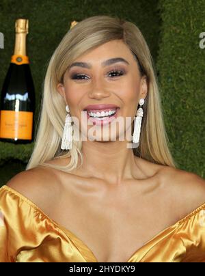 Eva Gutowski nimmt an der achten jährlichen Veuve Clicquot Polo Classic Teil, die im will Rogers State Historic Park in Los Angeles, USA, stattfindet Stockfoto