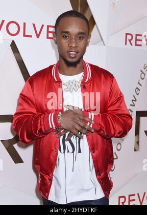 Jimmy von Rae Sremmurd bei den jährlichen „Revolve Awards“ 1., die im Highlight Room des Dream Hollywood in Los Angeles, USA, stattfinden Stockfoto