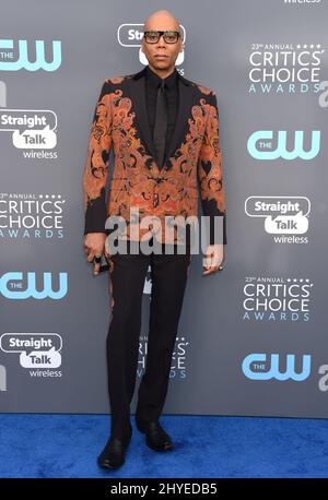 RuPaul bei den Annual Critics' Choice Awards 23., die am 11. Januar 2018 im Barker Hangar in Santa Monica, CA, verliehen wurden Stockfoto