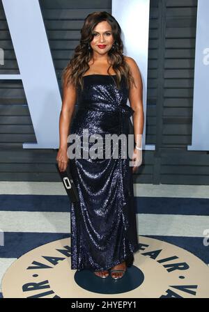 Mindy Kaling bei der Vanity Fair Oscar Party 2018, veranstaltet von Radhika Jones, die am 4. März 2018 im Wallis Annenberg Center for the Performing Arts, Beverly Hills, ca. Stockfoto