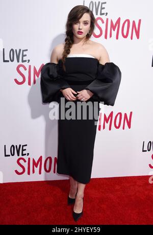 Katherine Langford bei der „Love, Simon“ Special Screening, die am 13. März 2018 im Westfield Century City Mall Atrium in Century City, ca. Stockfoto