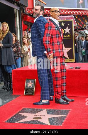 Georges LeBar begleitet ihre Partnerin RuPaul bei ihrer Hollywood Walk of Fame Star Ceremony am 16. März 2018 in Hollywood, CA. Stockfoto