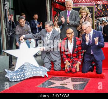 Jane Fonda begleitet RuPaul bei ihrer Hollywood Walk of Fame-Starzeremonie am 16. März 2018 in Hollywood, CA. Stockfoto