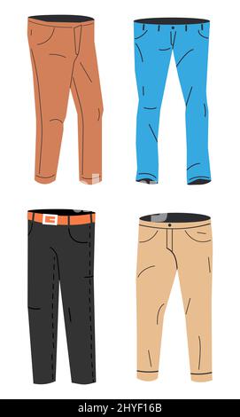 Jeans-Models-Kollektion Für Männer. Stock Vektor