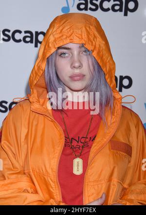 Billie Eilish nimmt an den ASCAP Pop Music Awards 2018 Teil, die im Beverly Hilton Hotel in Beverly Hills, Kalifornien, abgehalten werden Stockfoto