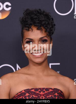 Mekia Cox beim Serienfinale von „Once Upon A Time“, das am 8. Mai 2018 in London in West Hollywood, CA, stattfand. Stockfoto