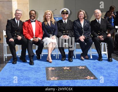 Fred Grandy, Ted lange, Jill Whelan, Gavin MacLeod, Lauren Tewes und Bernie Kopell während der Princess Cruises und der Darsteller von „The Love Boat“ Hollywood Walk of Fame Ehrenstern-Plakette am 10. Mai 2018. Stockfoto