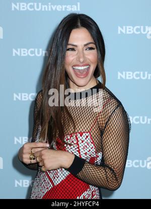 Sarah Shahi nimmt an der NBCUniversal 2018 Upfronts Teil, die am 14. Mai 2018 in der Radio City Music Hall, New York, stattfand. Stockfoto