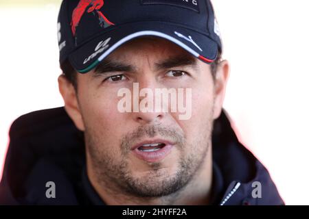 Aktenfoto vom 23-02-2022 von Sergio Perez von Red Bull. Ausgabedatum: Dienstag, 15. März 2022. Stockfoto