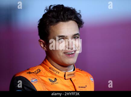 Aktenfoto vom 23-02-2022 von McLaren Lando Norris. Ausgabedatum: Dienstag, 15. März 2022. Stockfoto