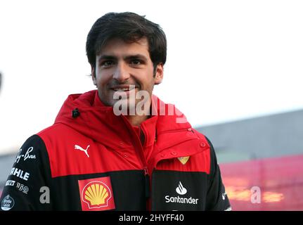 Aktenfoto vom 24-02-2022 von Ferrari Carlos Sainz Jr. Ausgabedatum: Dienstag, 15. März 2022. Stockfoto