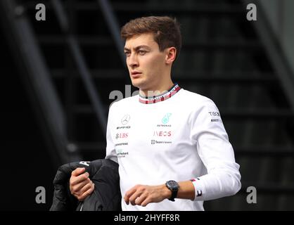 Aktenfoto vom 25-02-2022 von Mercedes' George Russell. Ausgabedatum: Dienstag, 15. März 2022. Stockfoto