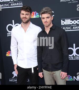 Alex Pall, Andrew Taggart und The Chainsmokers bei den Billboard Music Awards 2018, die am 20. Mai 2018 in der MGM Grand Garden Arena in Las Vegas, NV, verliehen wurden. Stockfoto