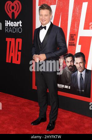 Jeremy Renner bei der Weltpremiere von „TAG“, die am 7. Juni 2018 im Regency Village Theatre in Westwood, CA, stattfand. Stockfoto