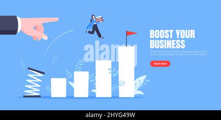 Business Mentor hilft, die Karriere mit Sprungbrett Vektor Illustration zu verbessern. Stock Vektor