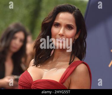 Padma Lakshmi kommt bei den Primetime Creative Arts Emmy Awards 70. an, die im Microsoft Theater L.A. abgehalten werden Live am 9. September 2018 in Los Angeles, ca. Stockfoto