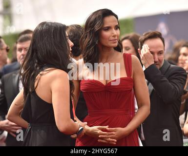 Padma Lakshmi kommt bei den Primetime Creative Arts Emmy Awards 70. an, die im Microsoft Theater L.A. abgehalten werden Live am 9. September 2018 in Los Angeles, ca. Stockfoto