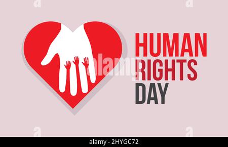 Tag Der Menschenrechte. Vektorvorlage für Menschenrechte für Banner, Karte, Poster, Hintergrund. Stock Vektor