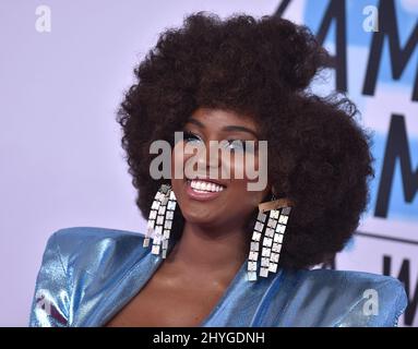 Amara La Negra bei den American Music Awards 2018 im Microsoft Theater L.A. Live am 9. Oktober 2018 in Los Angeles, CA. Stockfoto