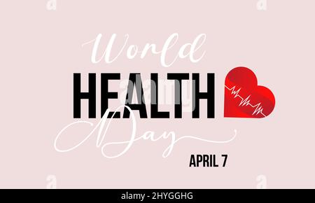 Weltgesundheitstag. Vorlage für Banner, Karte, Poster, Hintergrund. Stock Vektor