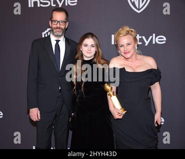 Eric White, Harlow Jane und Patricia Arquette bei der jährlichen InStyle und Warner Bros. Golden Globe 20. nach einer Party im Beverly Hilton Hotel am 6. Januar 2019 in Beverly Hills, CA. Stockfoto