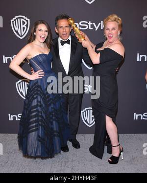 Ben Stiller, Ella Olivia Stiller und Patricia Arquette bei der 20. Annual InStyle and Warner Bros. Golden Globe nach einer Party im Beverly Hilton Hotel am 6. Januar 2019 in Beverly Hills, CA. Stockfoto