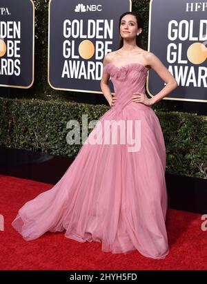 Emmy Rossum nahm an den jährlichen Golden Globe Awards 76. Teil, die am 6. Januar 2019 im Beverly Hilton Hotel in Beverly Hills, CA, verliehen wurden. Stockfoto