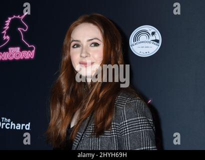 Karen Gillan bei der Einhorn-Premiere in Los Angeles Stockfoto