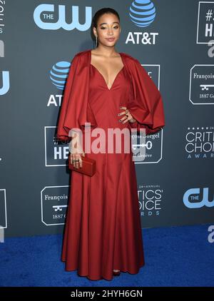 Amandla Stenberg bei den Annual Critics' Choice Awards 24., die am 13. Januar 2019 in Santa Monica, USA, bei Barker Hanger verliehen wurden. Stockfoto