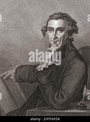 Thomas Paine, 1737-1809. In England geborener amerikanischer Schriftsteller, Philosoph, politischer Pamphleteer und Gründungsvater der Vereinigten Staaten. Nach einem Stich von Theodorus de Roode. Stockfoto