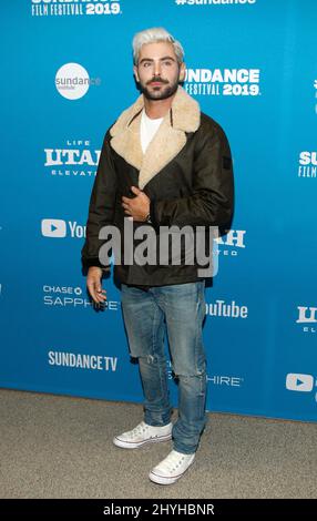 Zac Efron bei der Premiere von „Extremely Wicked, Shockingly Evil and Vile“ während des Sundance Film Festivals 2019, das am 26. Januar 2019 im Eccles Theatre in Park City, UT, stattfand. Stockfoto