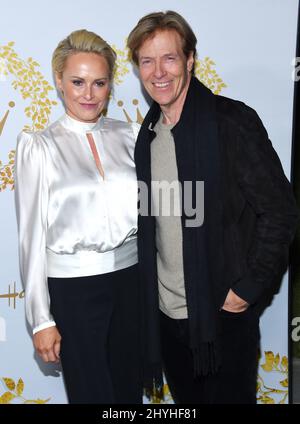 Josie Bissett und Jack Wagner kommen zum Hallmark Channel und zum Hallmark Movies & Mysteries Winter 2019 TCA Event im Tournament House Stockfoto