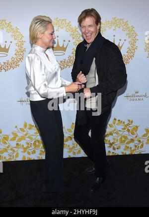 Josie Bissett und Jack Wagner kommen zum Hallmark Channel und zum Hallmark Movies & Mysteries Winter 2019 TCA Event im Tournament House Stockfoto