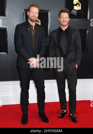 Brian Kelley, Tyler Hubbard, Florida Georgia Line, bei den jährlichen Grammy Awards 61., die am 10. Februar 2019 im Staples Center in Los Angeles, CA, verliehen wurden. Stockfoto