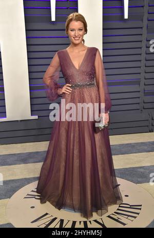 Ashley Hinshaw nahm an der Vanity Fair Oscar Party 2019 Teil, die im Wallis Annenberg Center for the Performing Arts in Beverly Hills, Kalifornien, stattfand Stockfoto