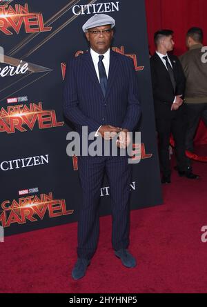 Samuel L. Jackson bei der Weltpremiere von „Captain Marvel“, die am 4. März 2019 im El Capitan Theatre in Hollywood, CA, stattfand. Stockfoto