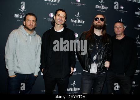 Corey Britz, Gavin Rossdale, Chris Traynor, Robin Goodridge von B bei BUSH Kick Off Grand Opening Weekend at the Barbershop Cuts & Cocktails in the Cosmopolitan am 15. März 2019 in Las Vegas, NV. Stockfoto