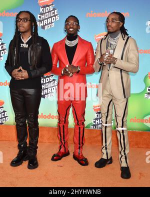 Migos kommt am 23. März 2019 zu den Nickelodeon's Kids' Choice Awards 2019 im Galen Center in Los Angeles, CA. Stockfoto